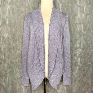 Chico’s lavender metallic scarf cardigan
